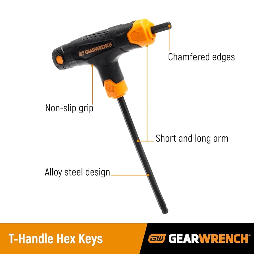 GEARWRENCH 7 Piece Metric T-Handle Ball End Hex Key Set